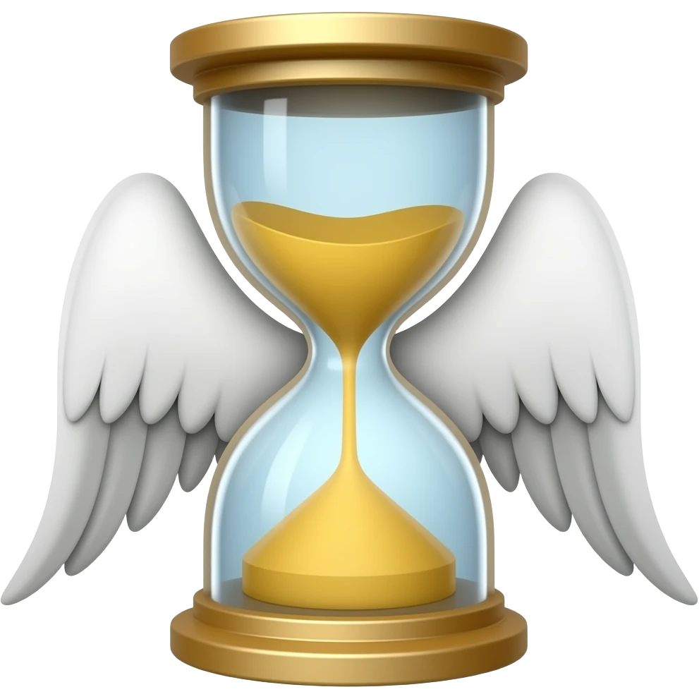 hourglass with wing emoji