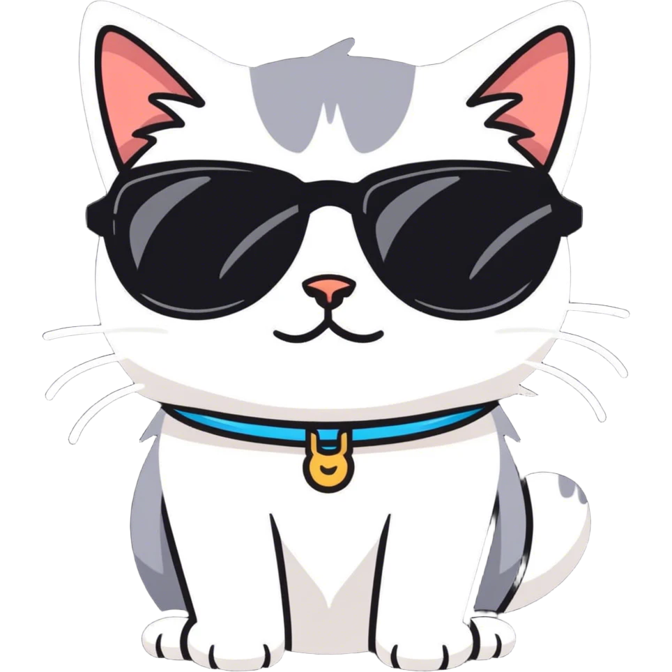 Cat with sunglasses emoji
