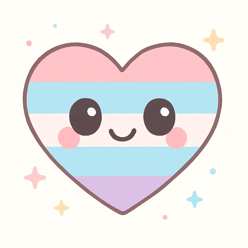 pride heart with cute face, soft colors emoji