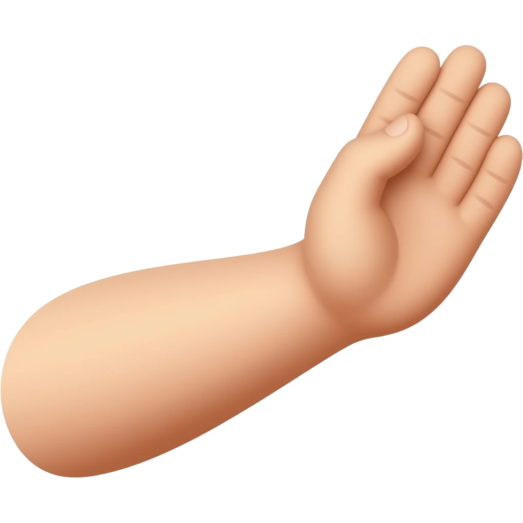 emoji ganzer arm ellenbogen geste offene hand, kein körper emoji