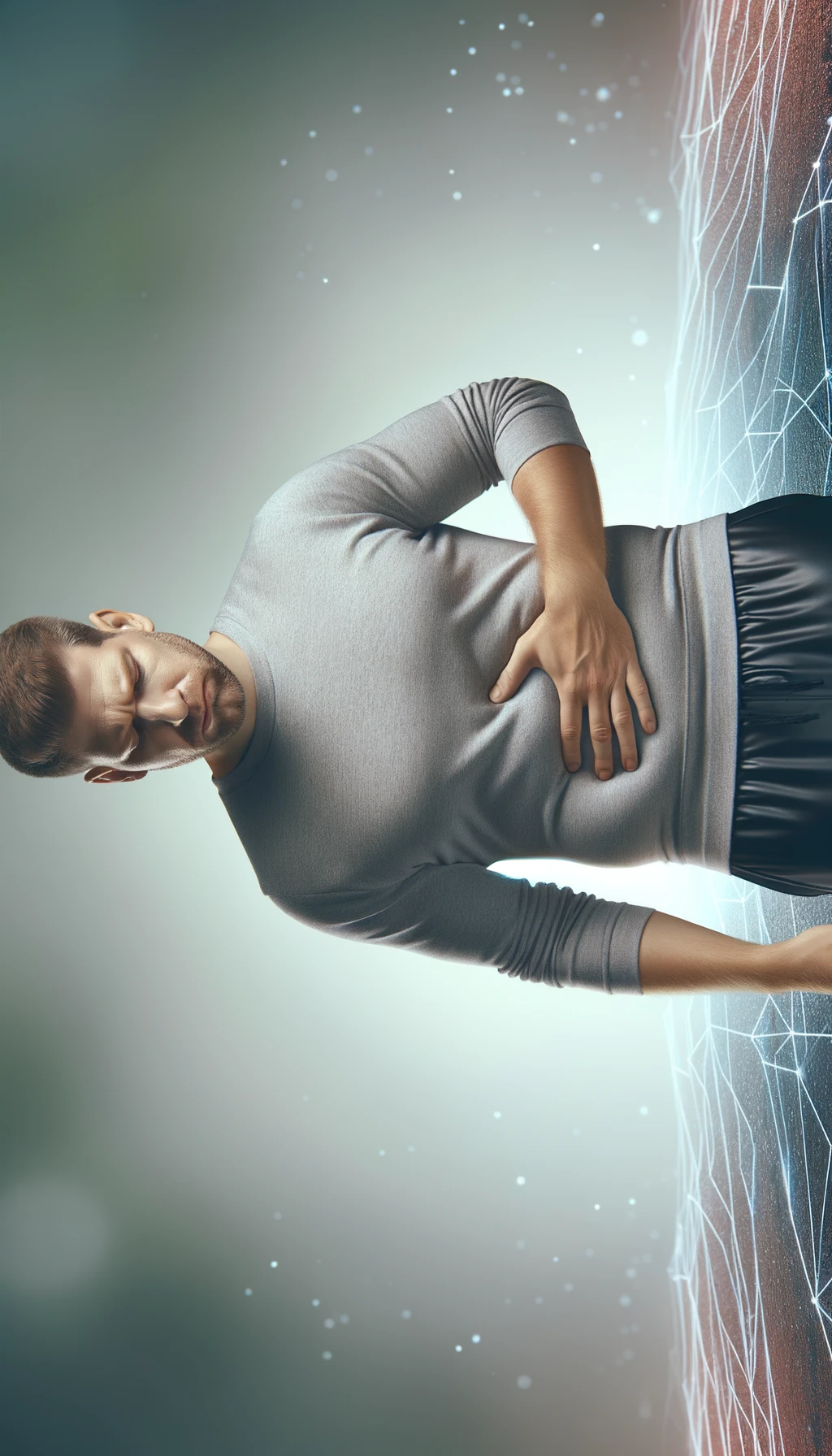 UOMO FITNESS LEGGERMENTE SOVRAPPESO, SI TOCCA LA PANCIA CON ESPRESSIONE DISPIACIUTA IN VOLTO, iperrealistico 4k emoji