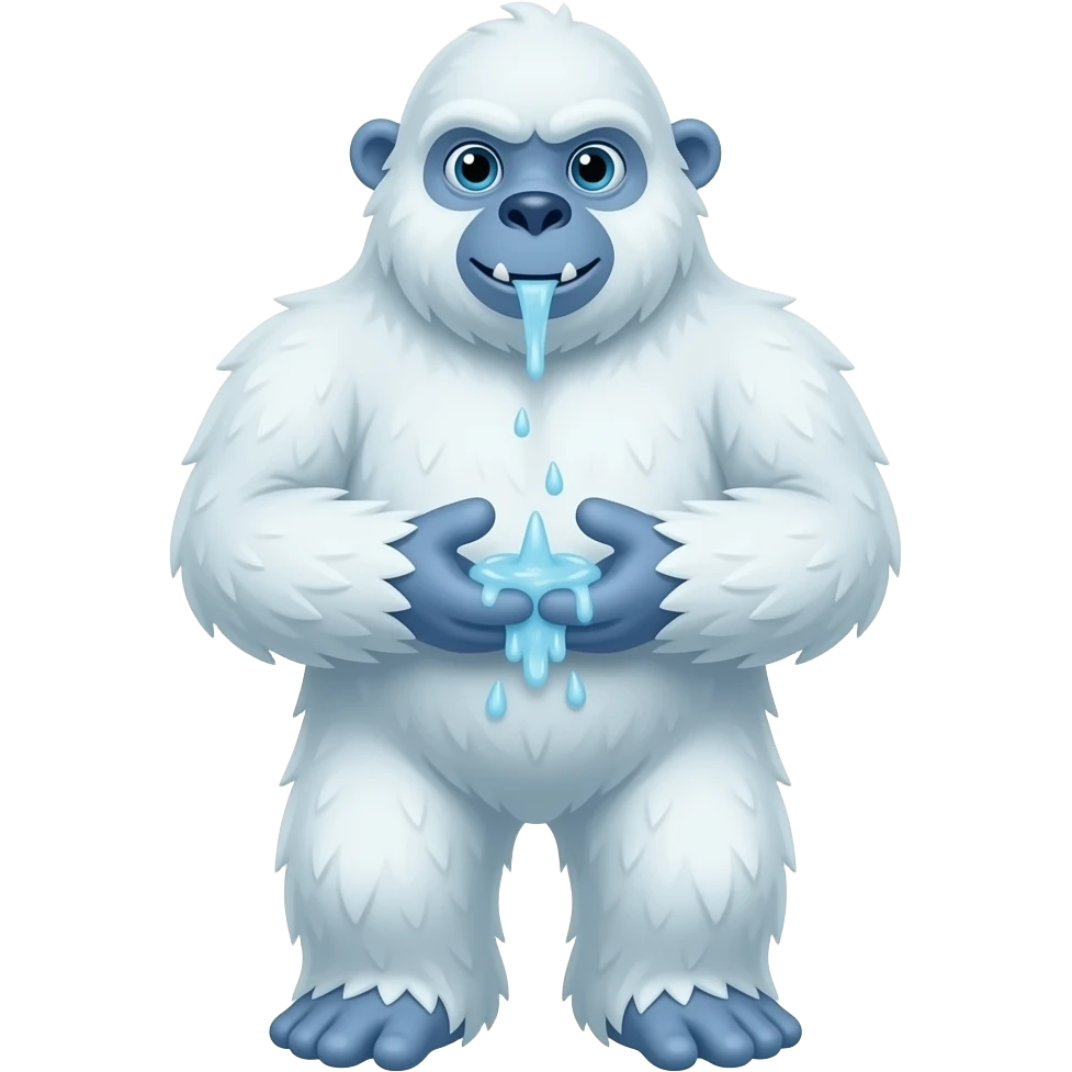 3d emoji, Woman Uses a 3d water wash the yeti emoji