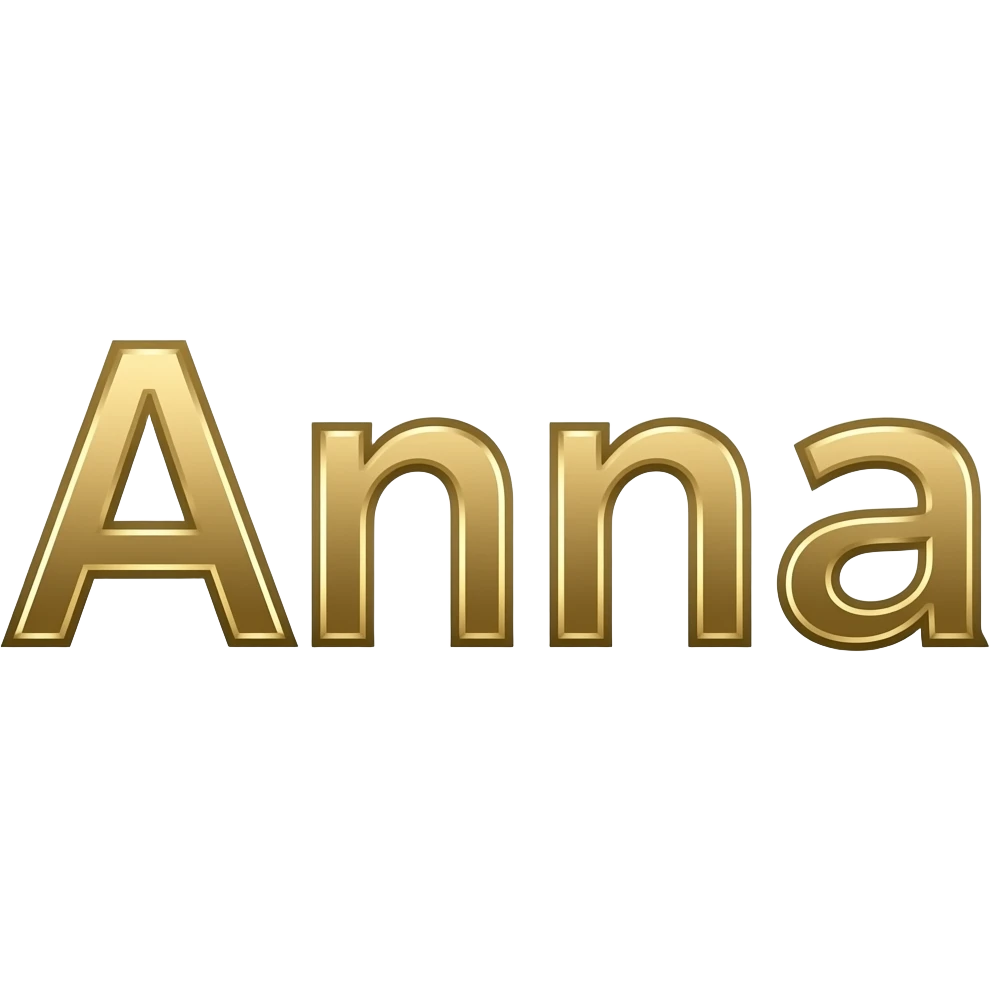 GOLD THIN LETTERS ANNA emoji