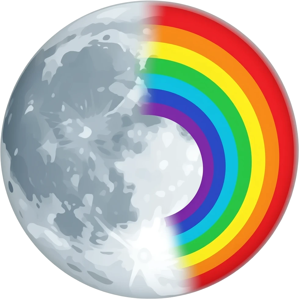a moon turn rainbow emoji