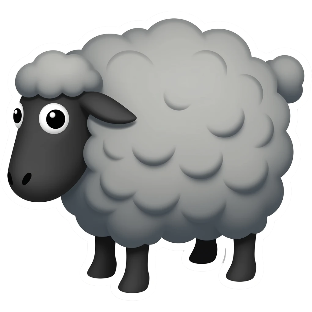 Stiker oveja negra emoji