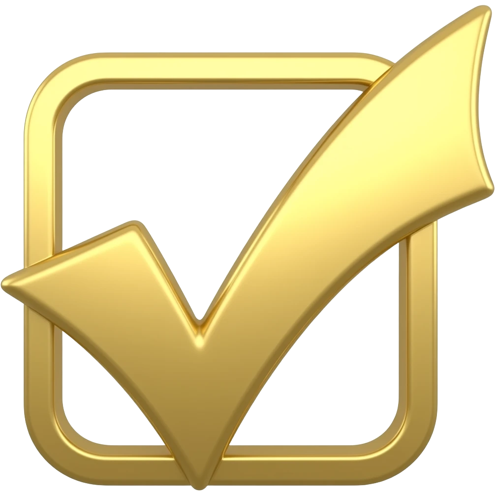 Gold check mark emoji