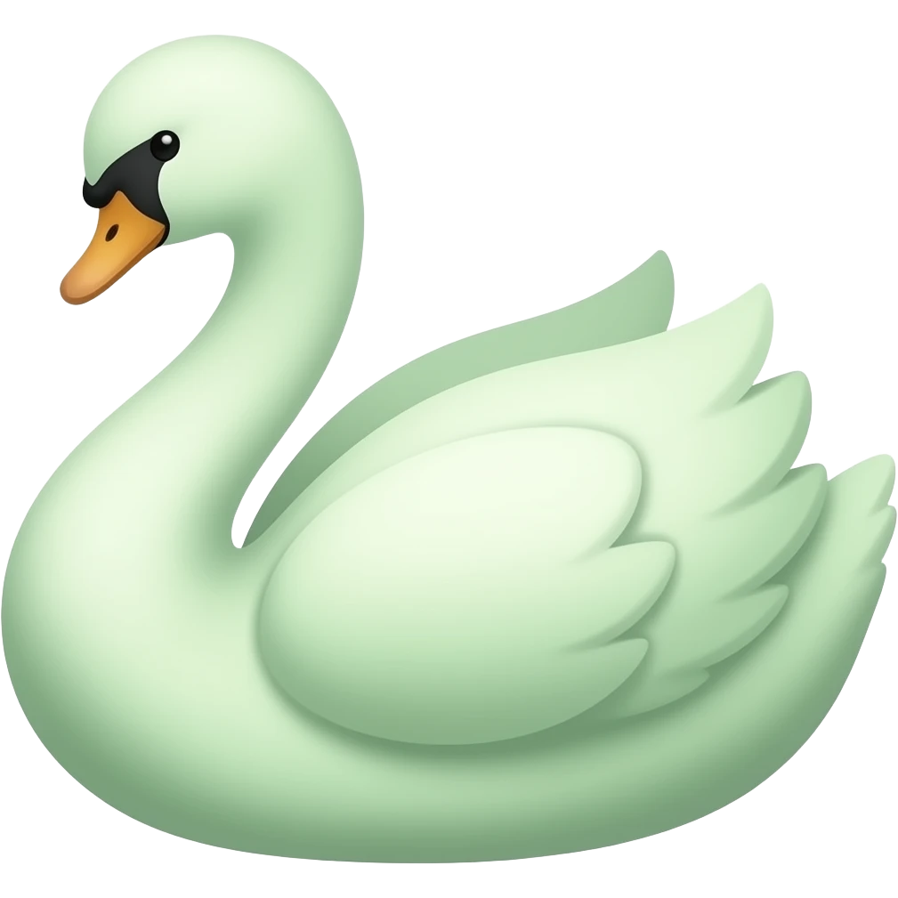 Cute pastel green swan emoji