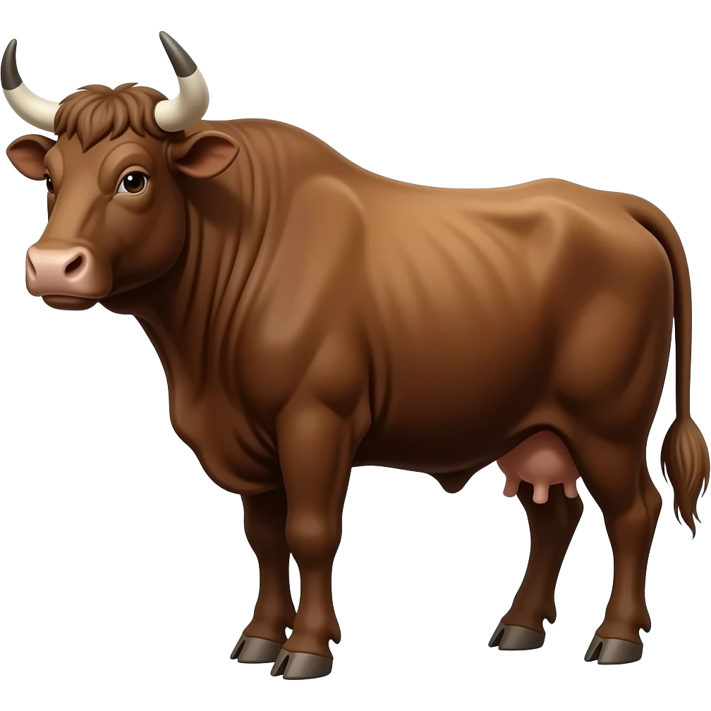 Cartoon brown bull emoji