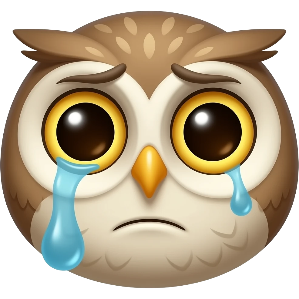 Cartoon owl illness confusion emoji