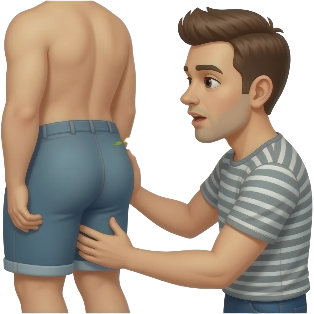 A man eating another man's ass emoji
