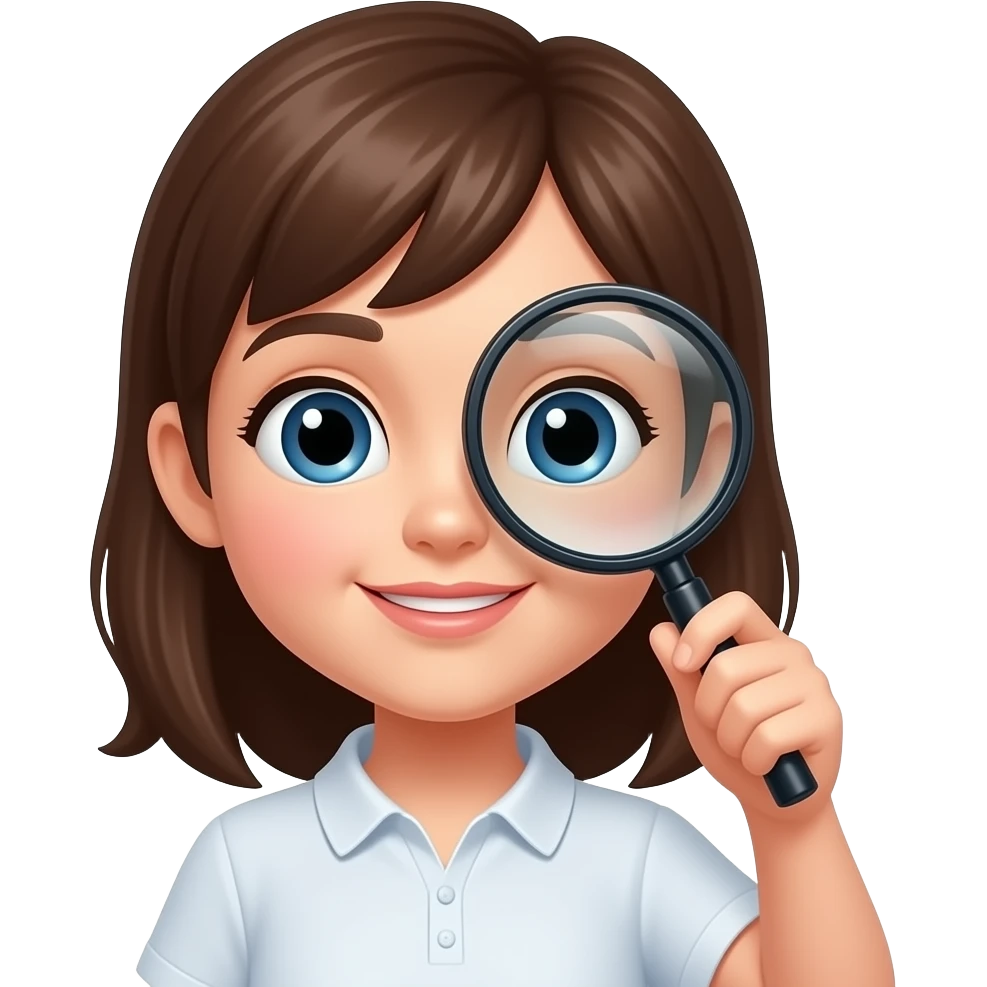 Girl with a Magnifying glass emoji