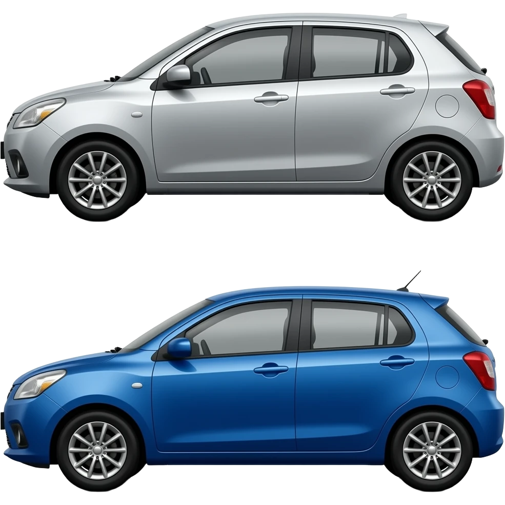 silver and black maruti suzuki victoris &  blue  and black maruti suzuki victoris  side by side emoji