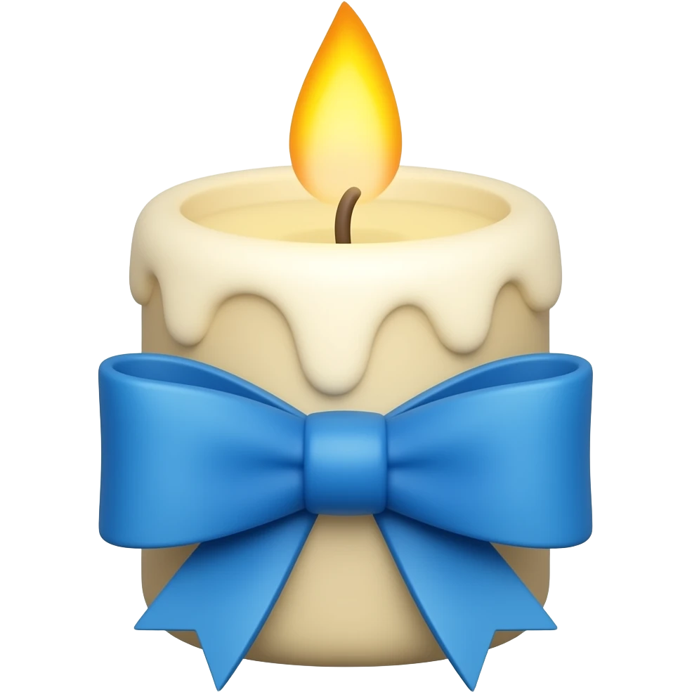 Vela com laço azul emoji