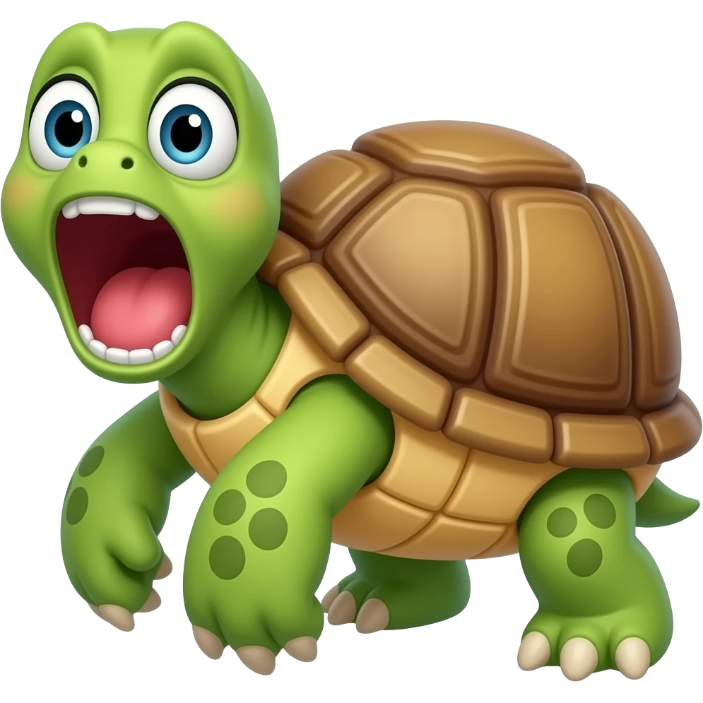 tired turtle with scream emoji emoji