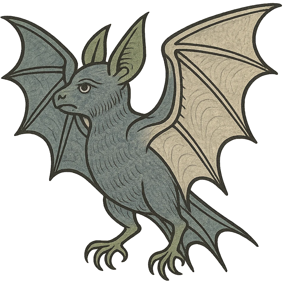 gothic bat flying, dramatic silhouette, medieval art style emoji