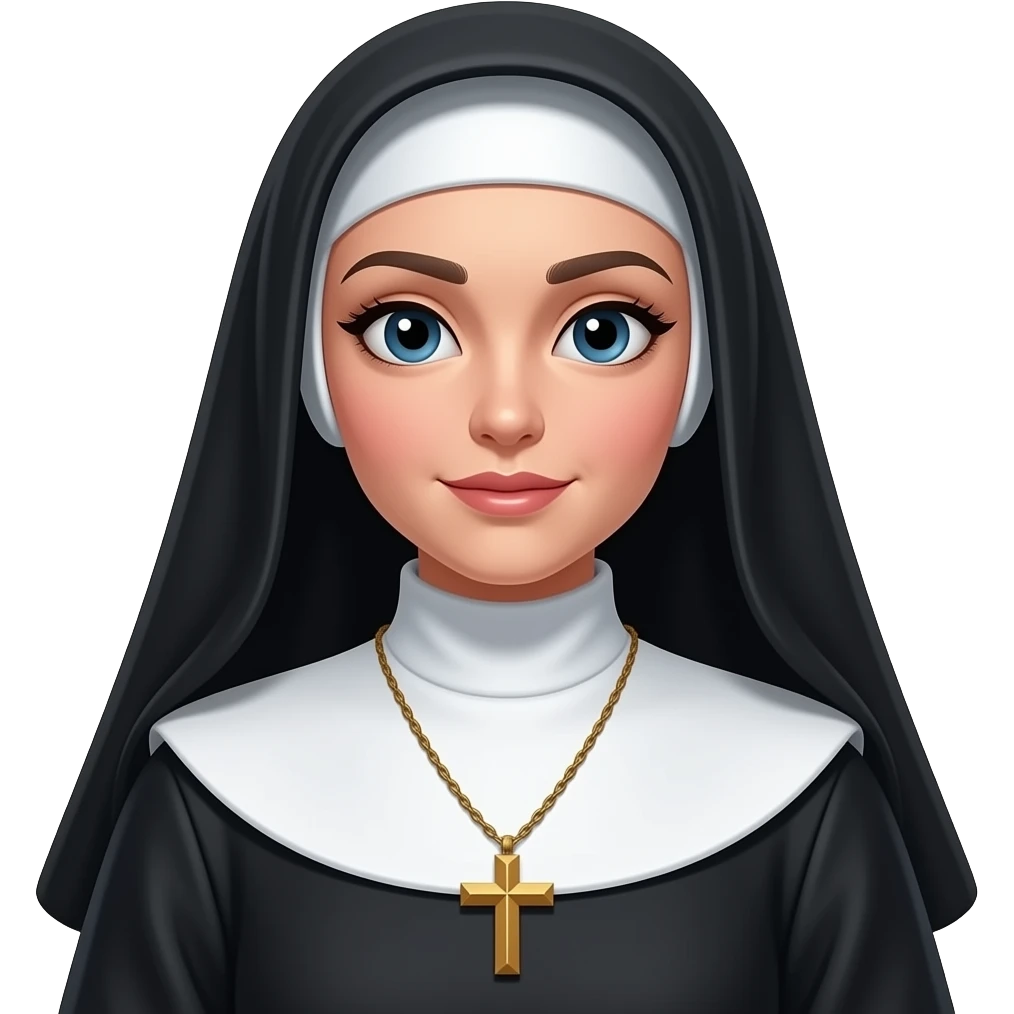 sexy catholic nun, transparent background emoji