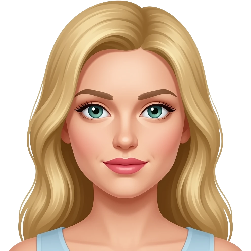 White long blonde  hair Russian looking pink big lips and structured cheekbones beautiful green blue eyes and long eyelash’s and slighter wider nose emoji