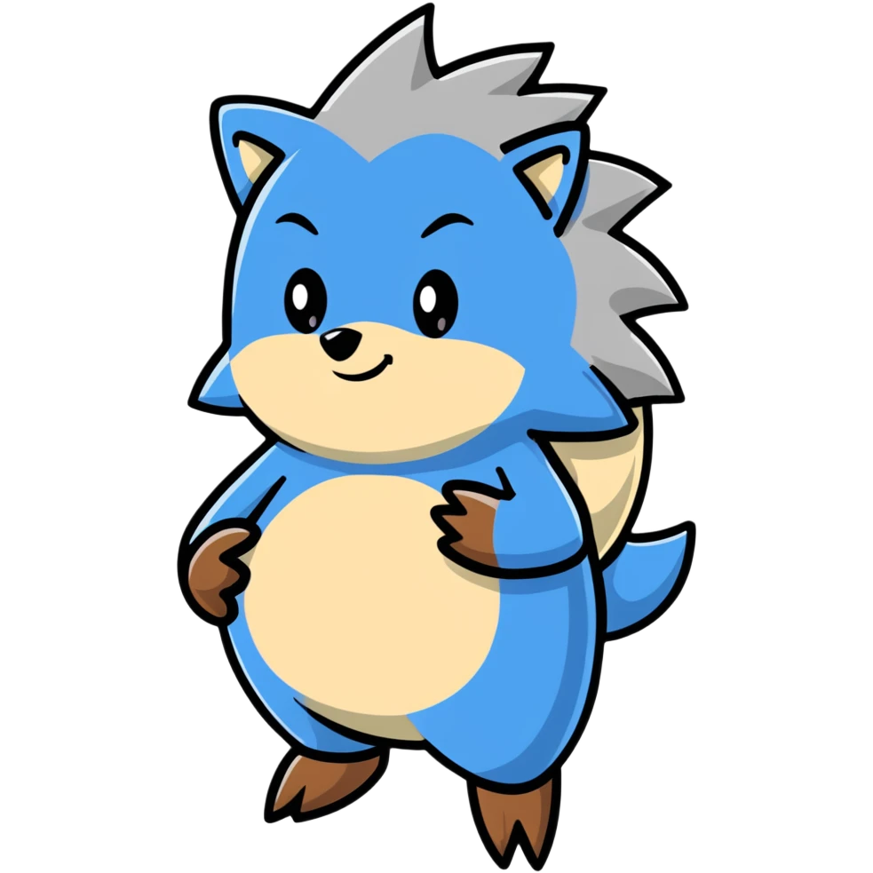 Silver the hedgehog character with pregnant belly emoji