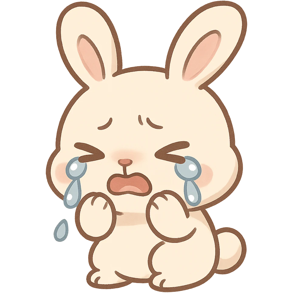 Chibi Crying Bunny emoji
