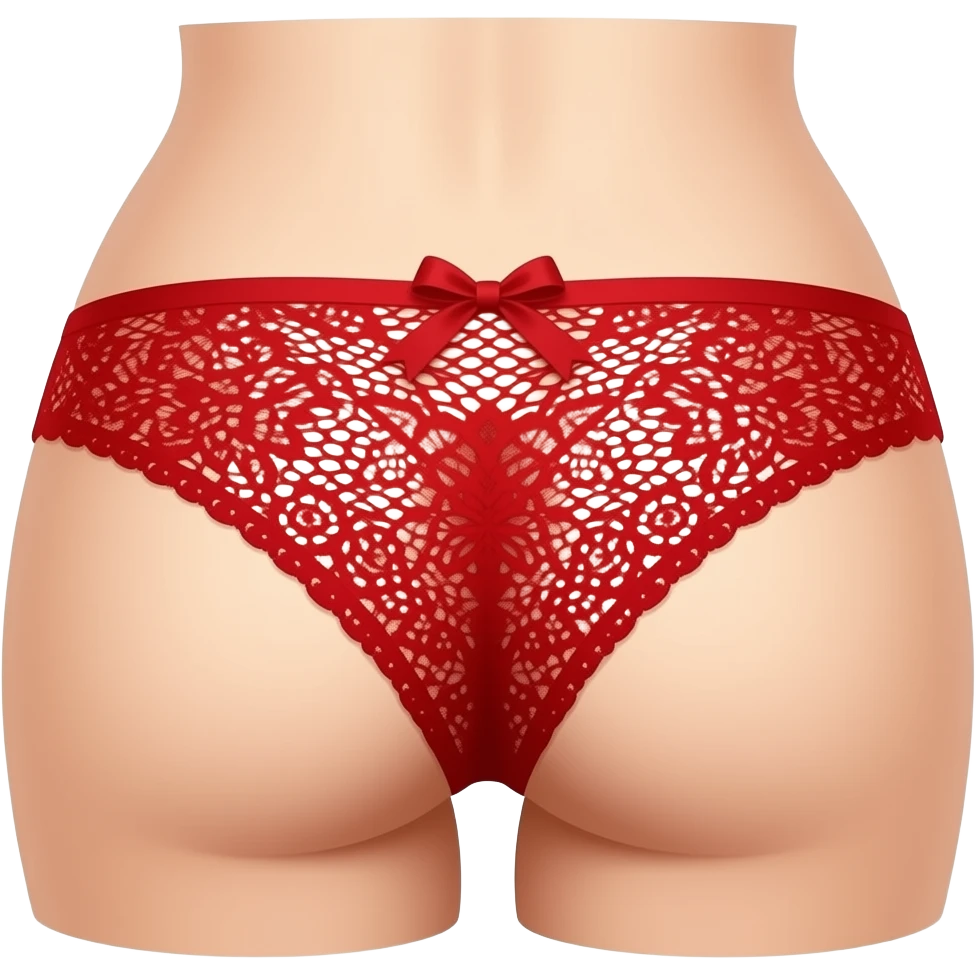 Red lace women’s thong panties emoji