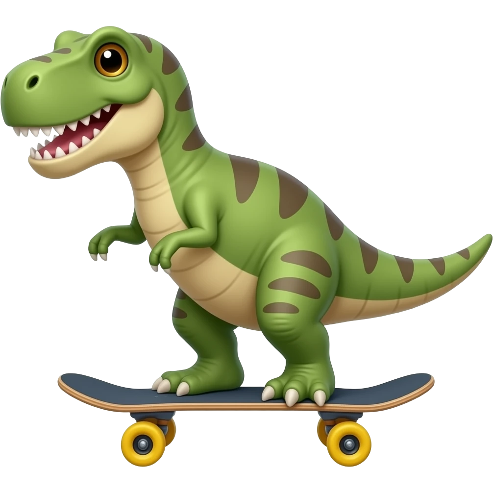 Dinosaur on a skateboard emoji