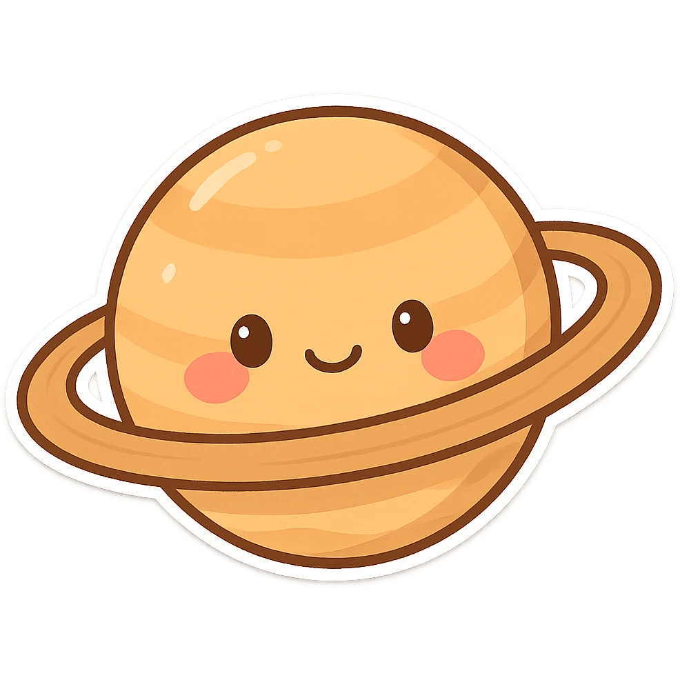一个可爱的土星 emoji