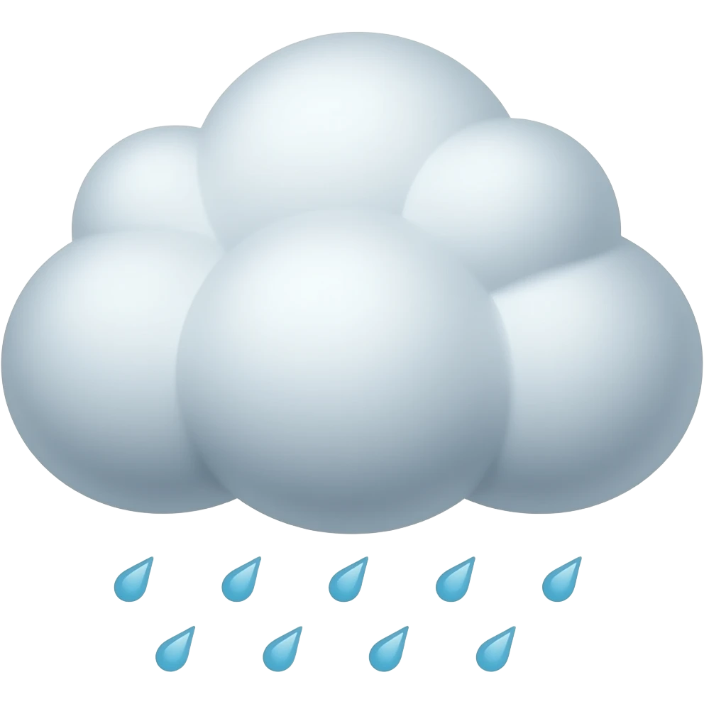 big fluffy textured rain cloud without background emoji