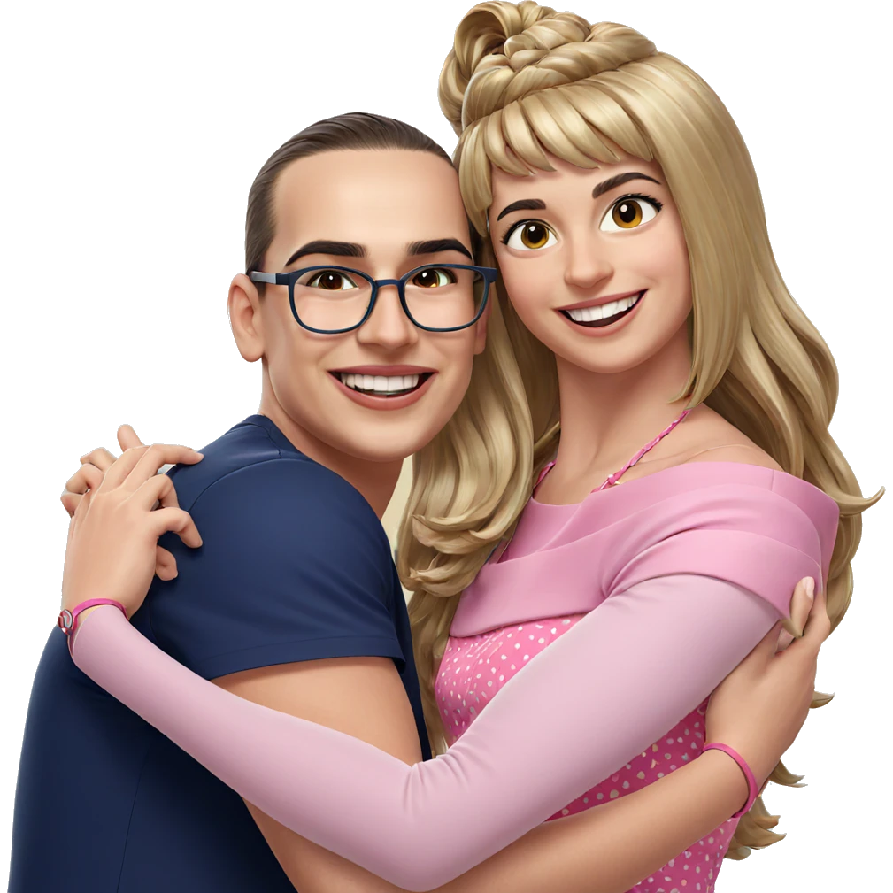 smiling boy in pink dress emoji