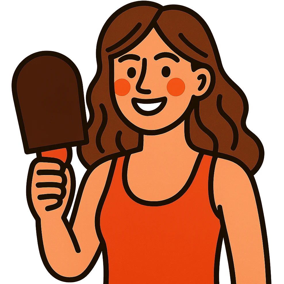 vibrant toon style light skintone woman with brown hair holding a tanning mitt emoji