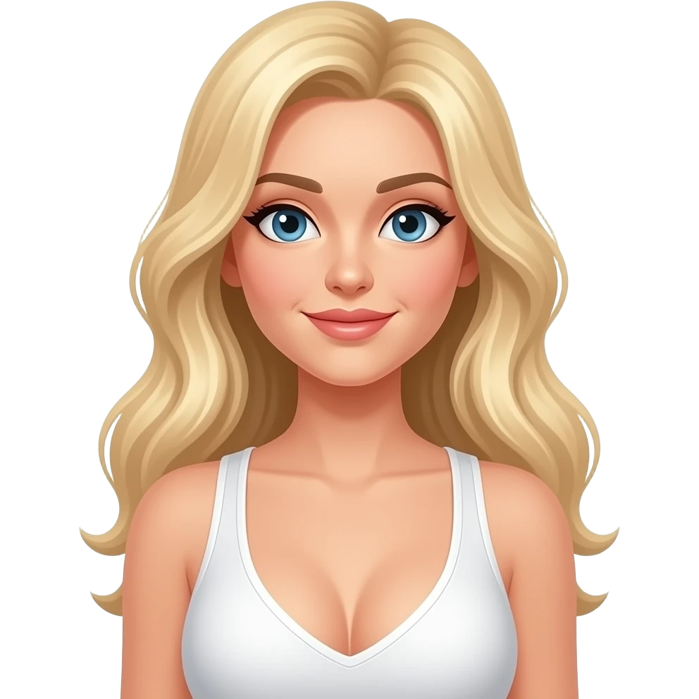 upuzun saçlı dünya kadar büyük açık göğüslü sarışın kadın emojisi emoji