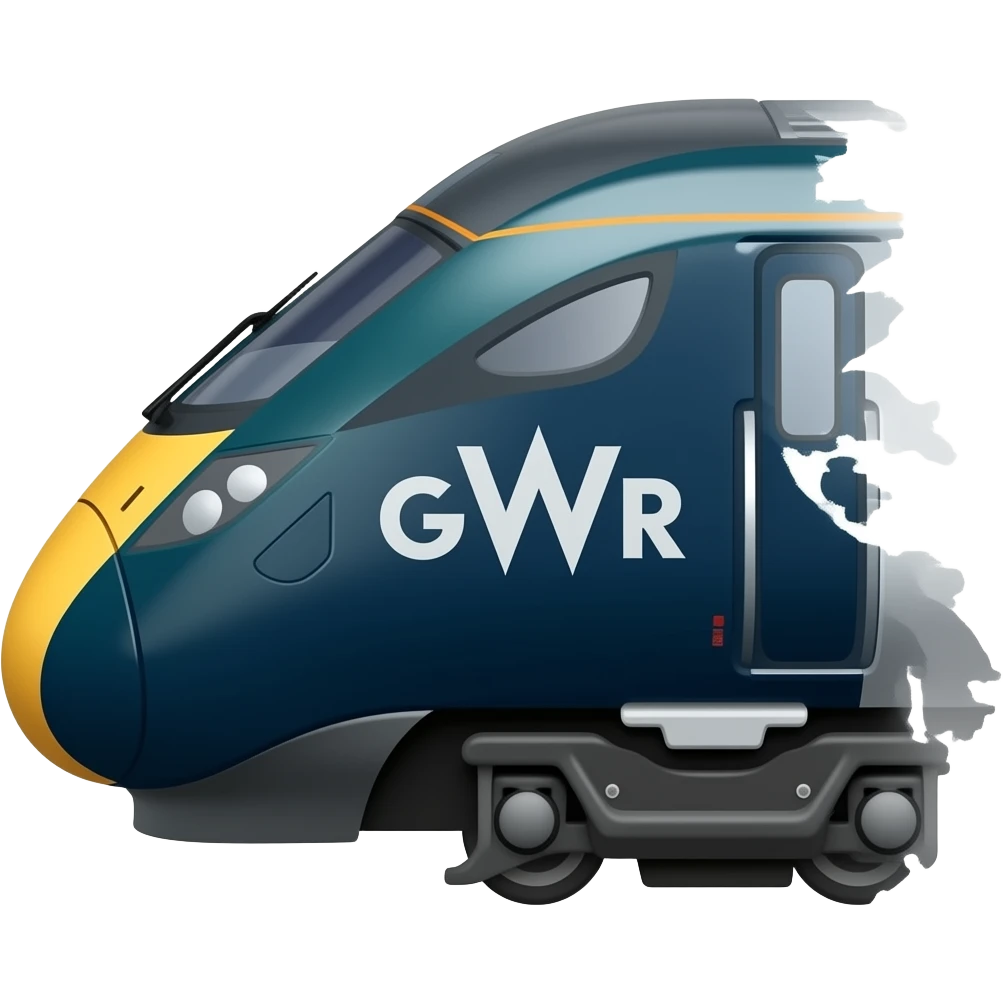 the High-Speed Train emoji but with GWR IET livery. Side profile. emoji