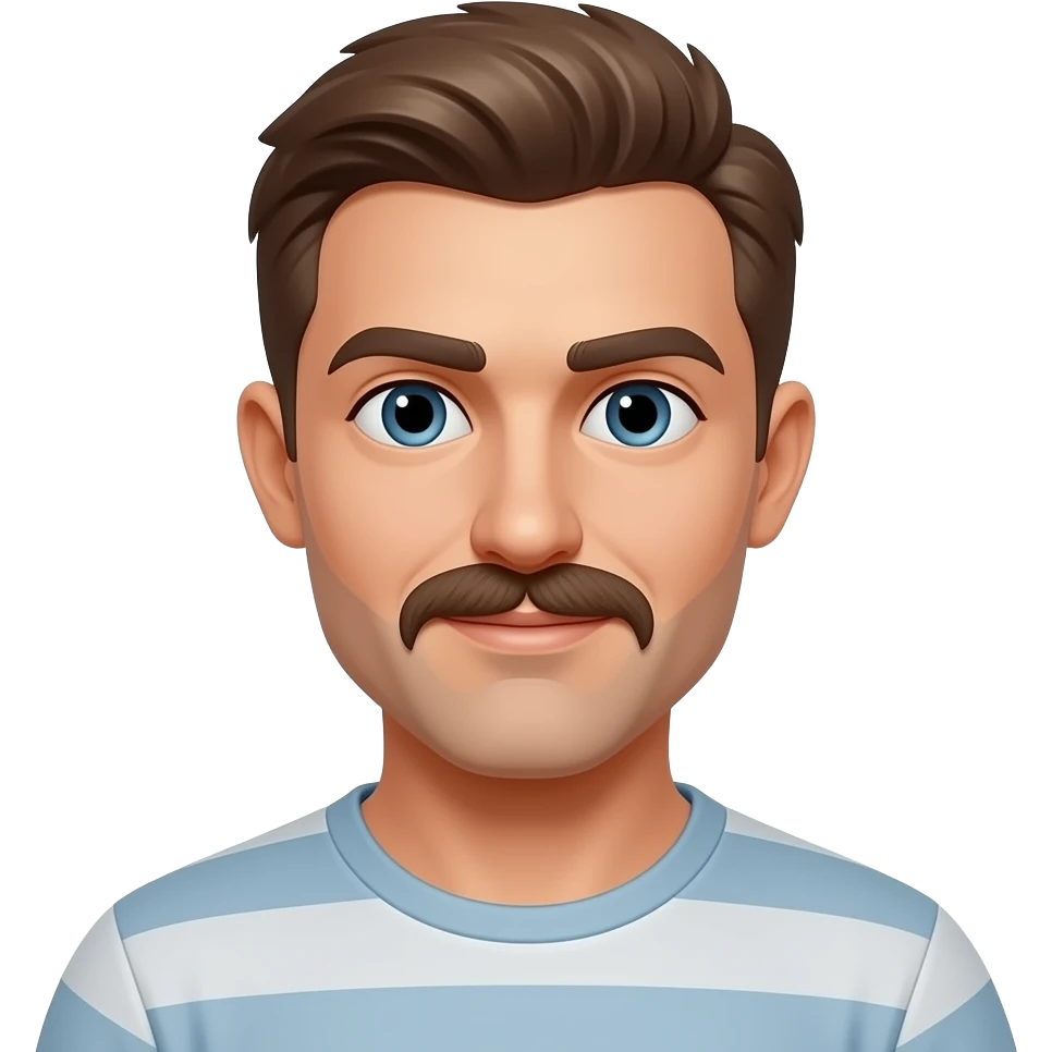 persona blanca con cejas gruesas y bigote emoji