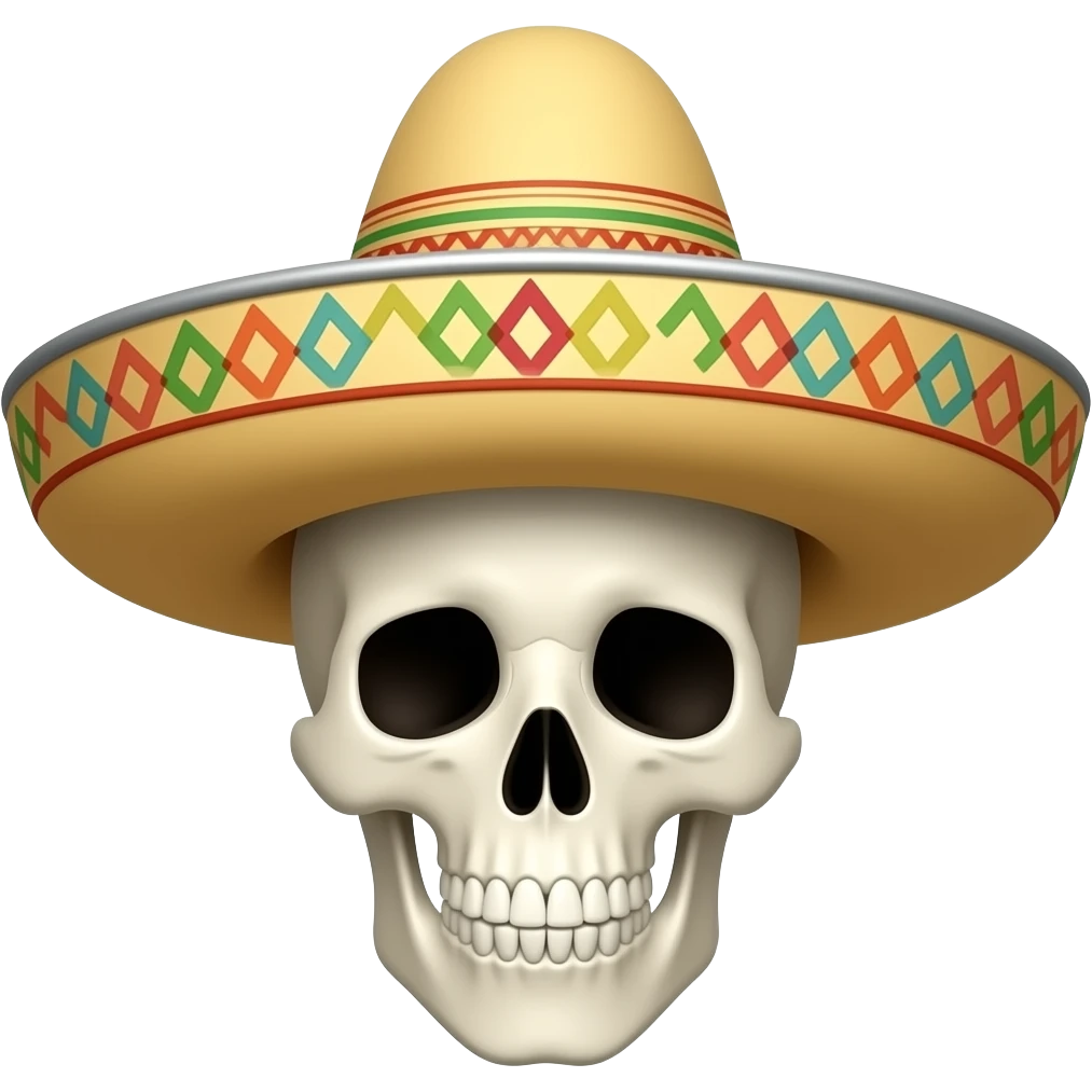 Skeleton with a messican hat emoji