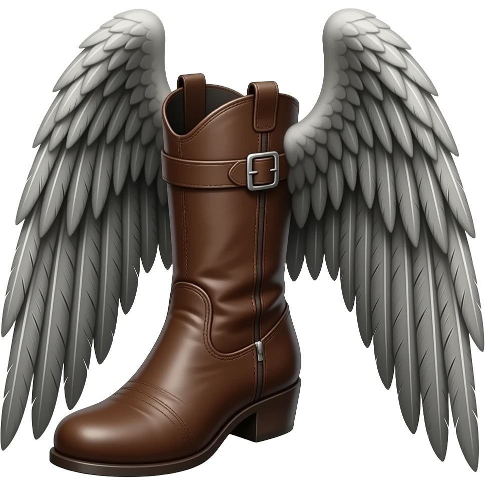 winged assassin's leather boot -  no background copy/paste emoji