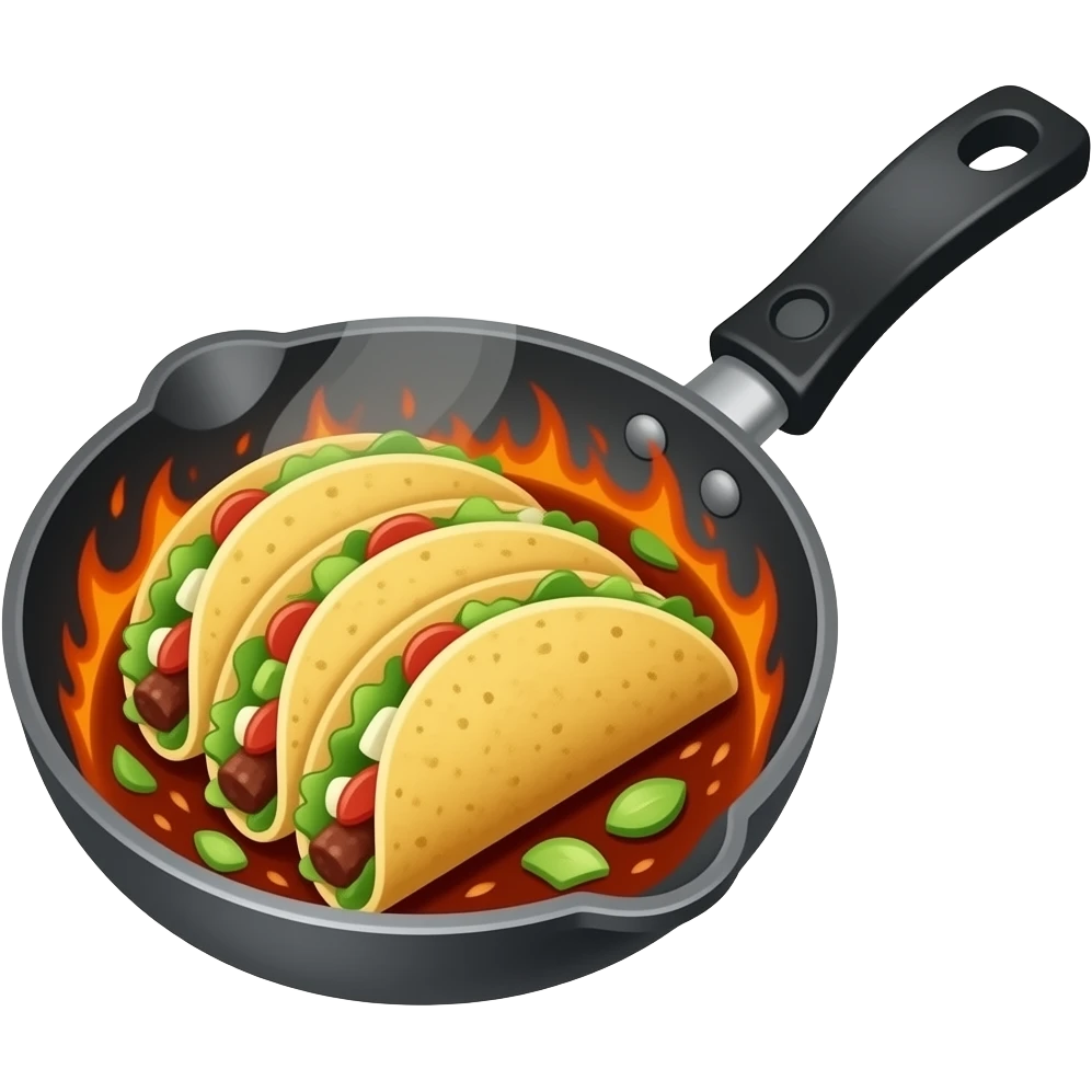 Fajitas sizzling in the skillet emoji