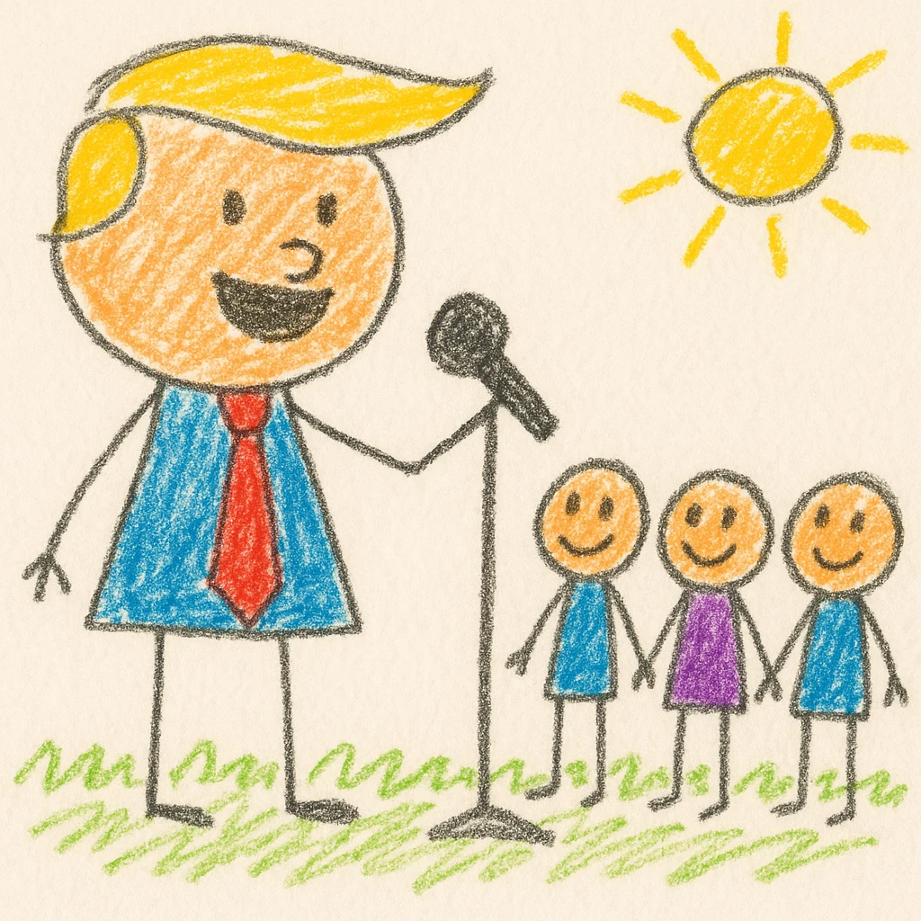 Donald Trump speaking at a rally emoji