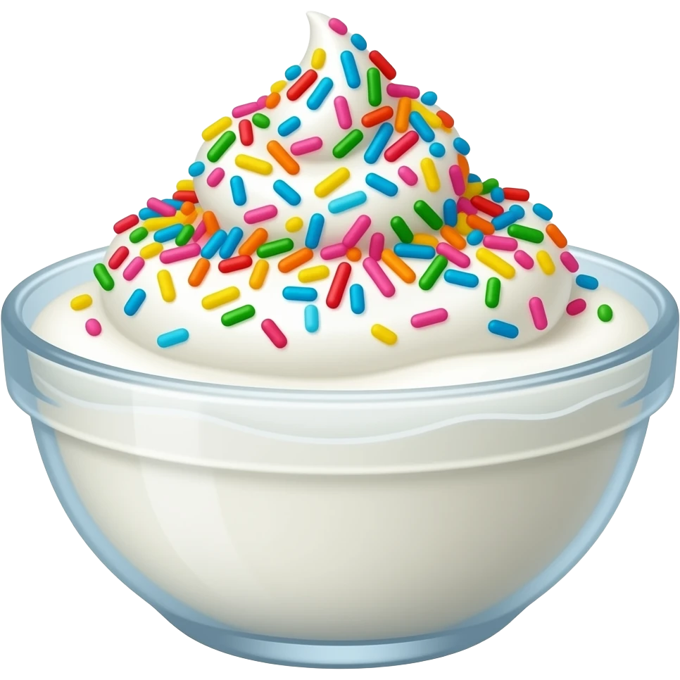 Greek yogurt topped with funfetti aesthetic emoji