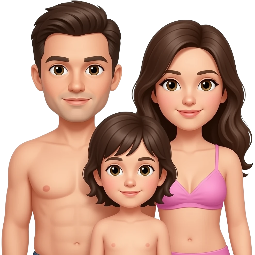 Familia nudista emoji