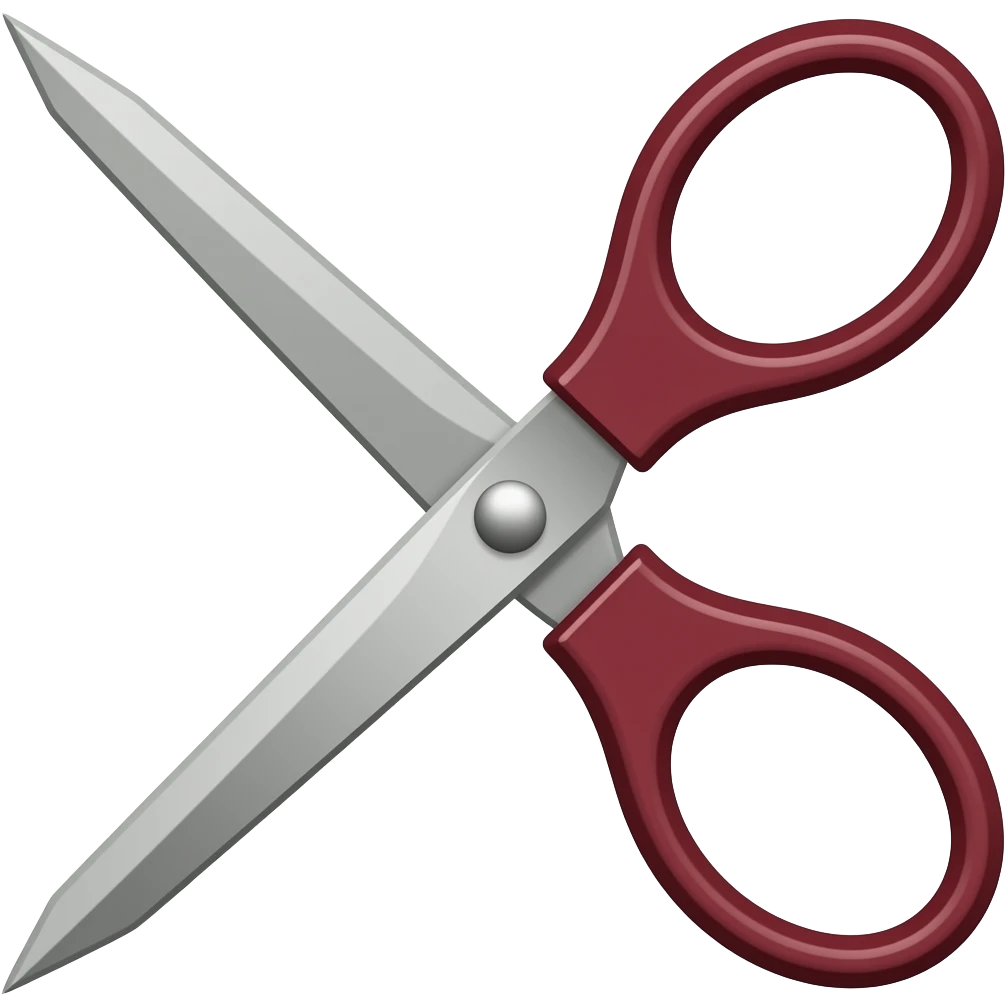 tesoura fechada grande  profissional bordô emoji
