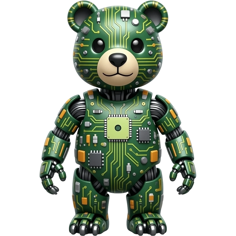 animatronic electronic circuit bear emoji