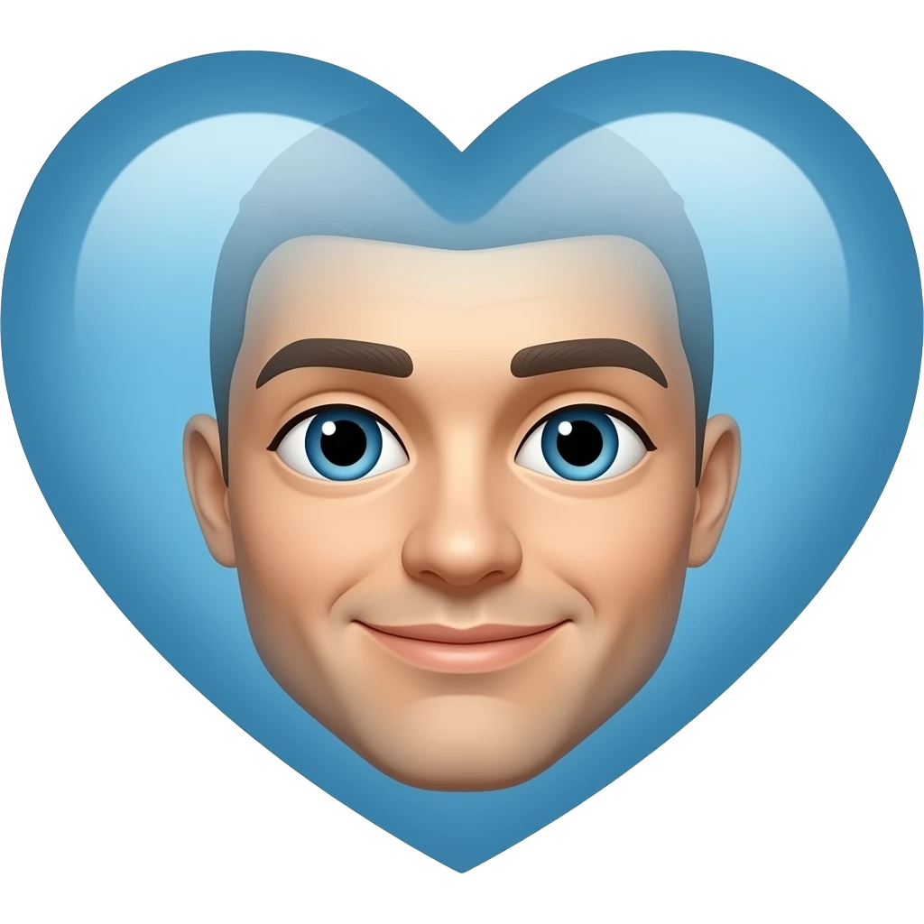 😍i want this emoji with one heart in color bleu emoji