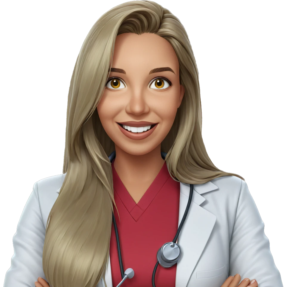 smiling girl in labcoat emoji