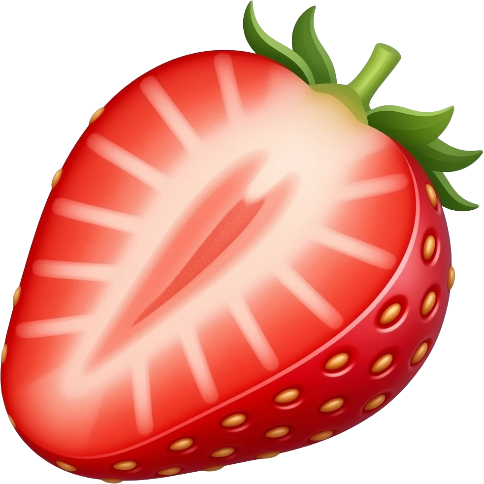 half strawberries emoji