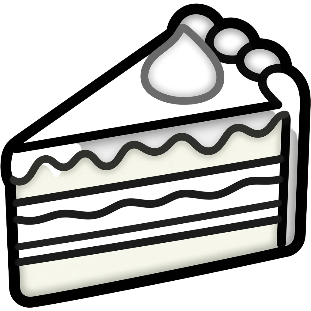 cake emoji, thick black outline, simple cartoon emoji
