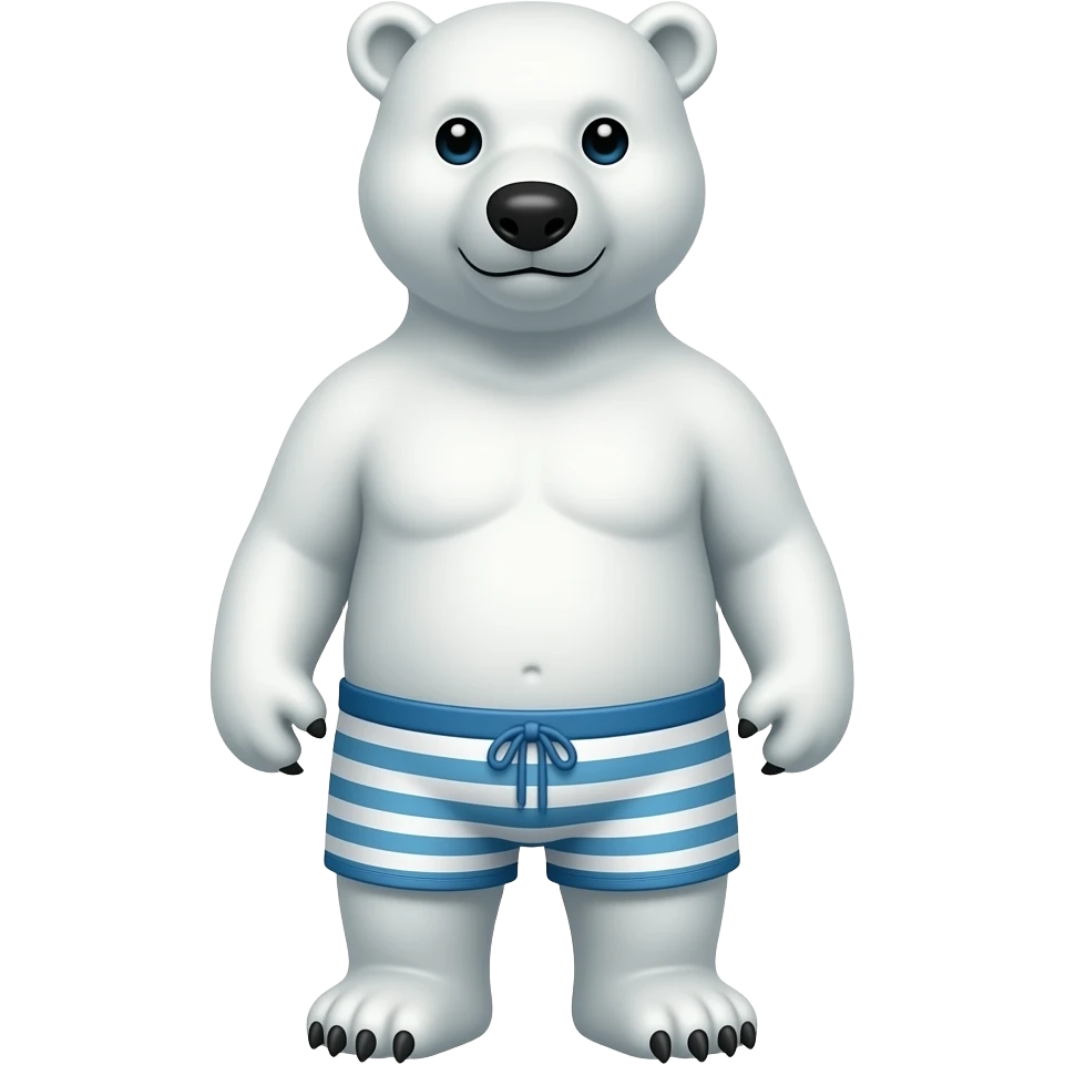 Polar bear wearing boxer shorts emoji
