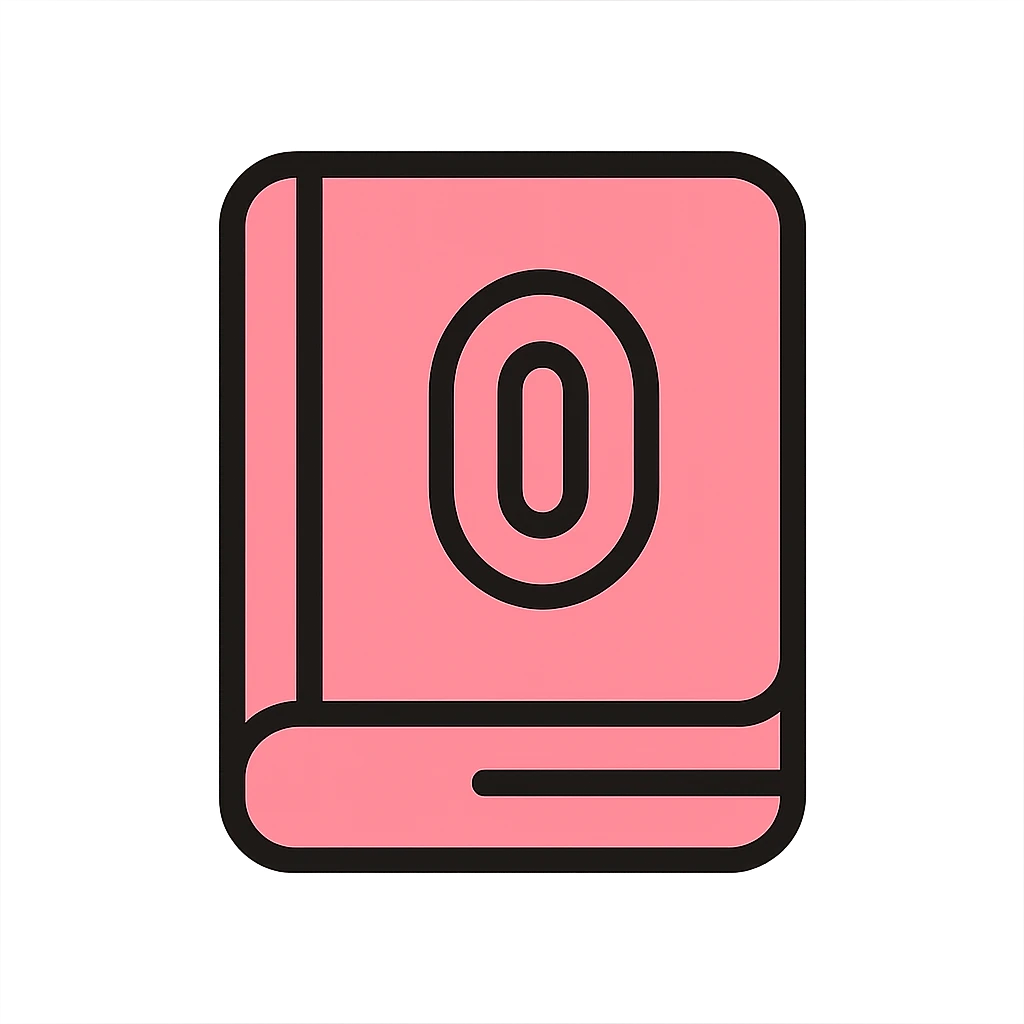 stylized soft pink book with rounded corners icon emoji