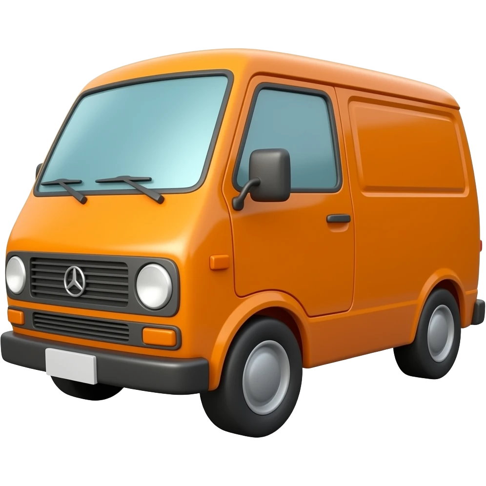 3d orange van emoji