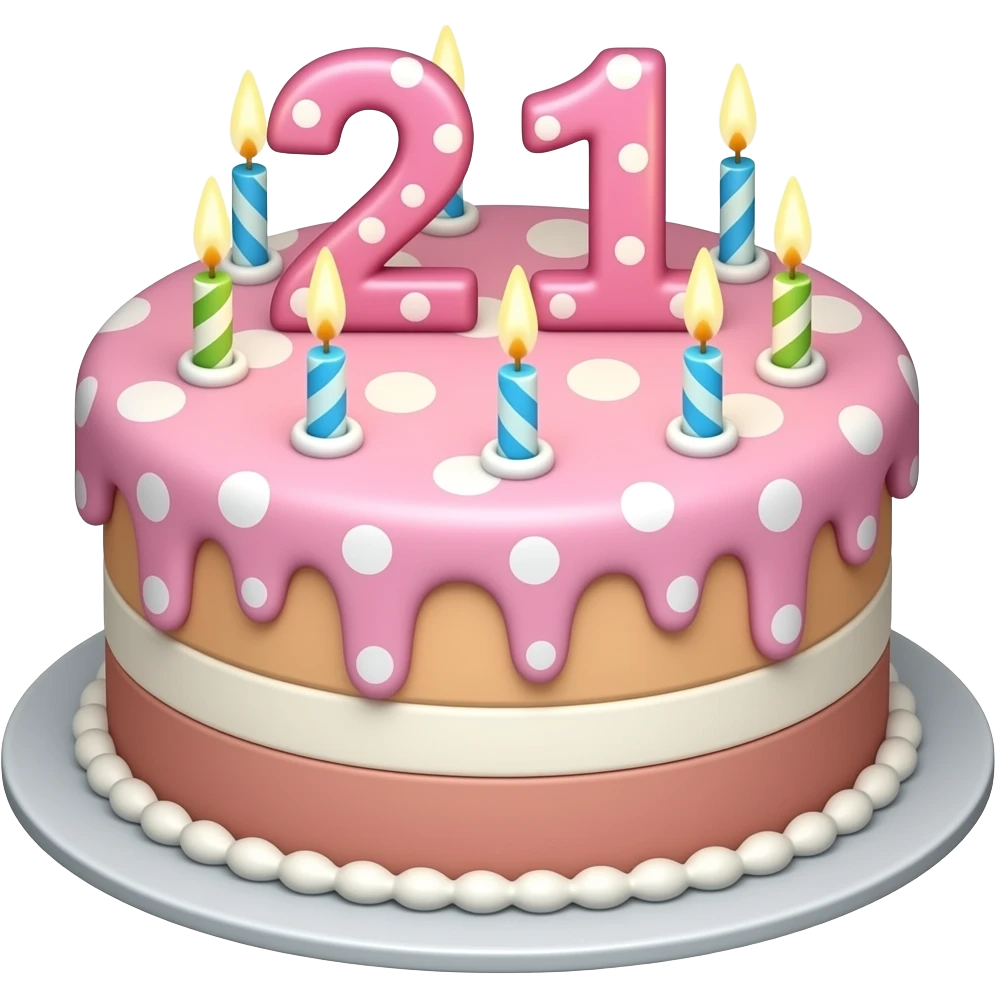 21ST BIRTHDAY PINK POLKA DOT emoji