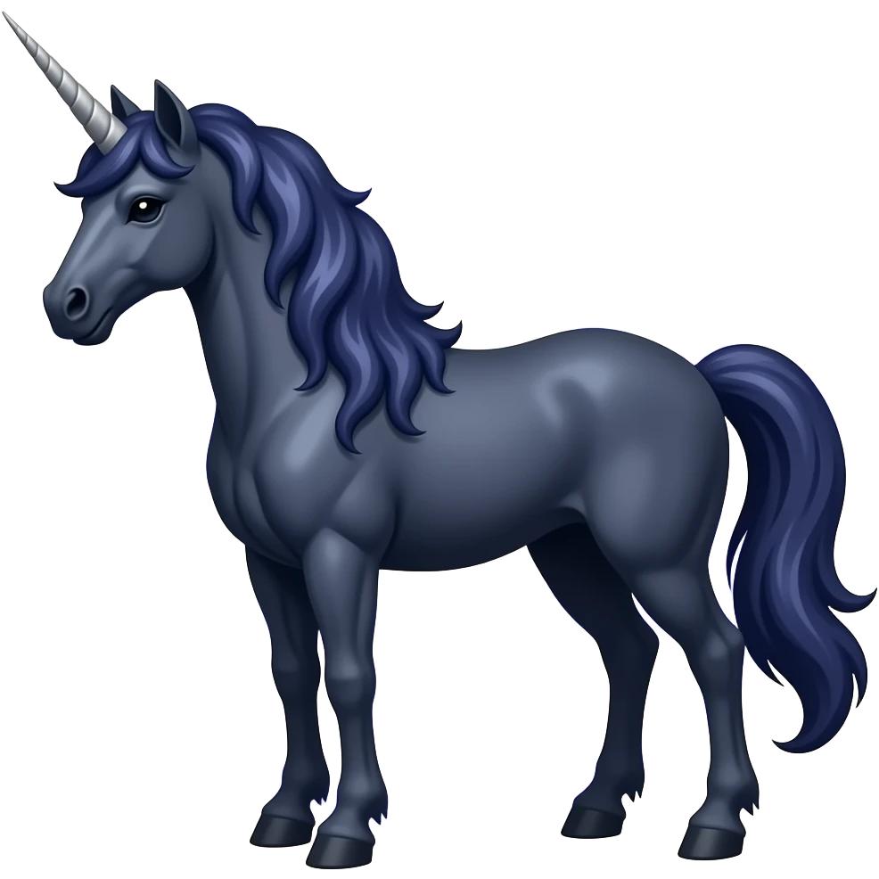 Dark unicorn with an elemental seal behind it emoji