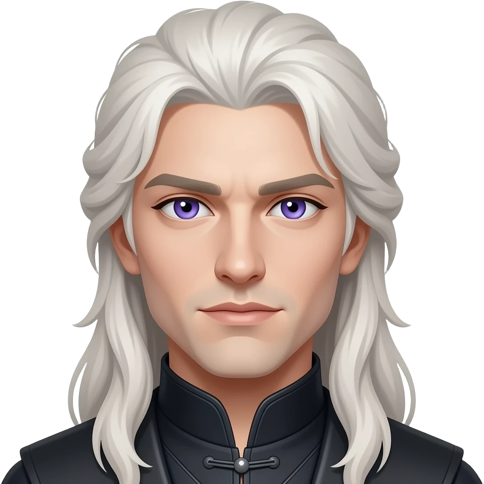 Targaryen, silver blond hair, purple eyes, handsome emoji